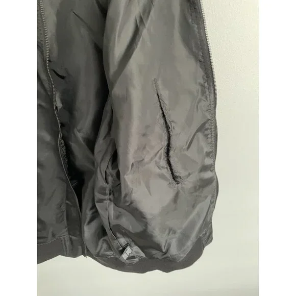 Black Bomber Jacket Rip Inside - Picture 2 of 2